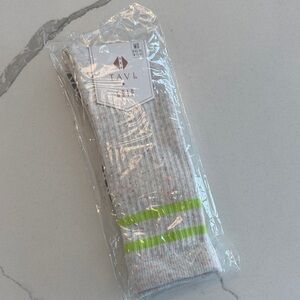 Tavi Gray and Green Women's Grip Socks